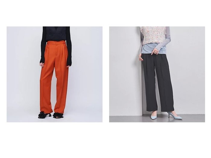 【UNITED ARROWS/ユナイテッドアローズ】の2タック ワイドパンツ&ツイル タック パンツ 【パンツ 人気通販 コーディネート通販】おすすめ！人気、トレンド、レディースファッションの通販   おすすめ人気トレンドファッション通販アイテム 人気、トレンドファッション・服の通販 founy(ファニー) 　ファッション　Fashion　レディースファッション　WOMEN　パンツ　Pants　エレガント 上品　Elegant　ストレート　Straight　ドレープ　Drape　フィット　Fit　ワイド　Wide　おすすめ　Recommend　ショート　Short　センター　Center　ツイル　Twill　ポケット　Pocket　|ID:crp329100000197266