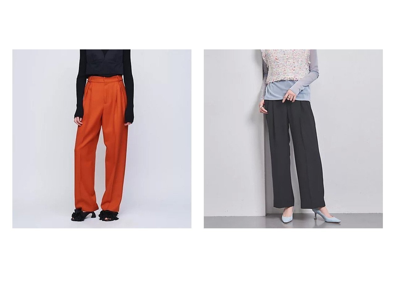 【UNITED ARROWS/ユナイテッドアローズ】の2タック ワイドパンツ&ツイル タック パンツ 【パンツ 人気通販 コーディネート通販】おすすめ！人気、トレンド、レディースファッションの通販   おすすめ人気トレンドファッション通販アイテム インテリア・キッズ・メンズ・レディースファッション・服の通販 founy(ファニー) 　ファッション　Fashion　レディースファッション　WOMEN　パンツ　Pants　エレガント 上品　Elegant　ストレート　Straight　ドレープ　Drape　フィット　Fit　ワイド　Wide　おすすめ　Recommend　ショート　Short　センター　Center　ツイル　Twill　ポケット　Pocket　ブルー系　Blue　ブラック系　Black　レッド系　Red　ピンク系　Pink　ホワイト系　White　|ID:crp329100000197266