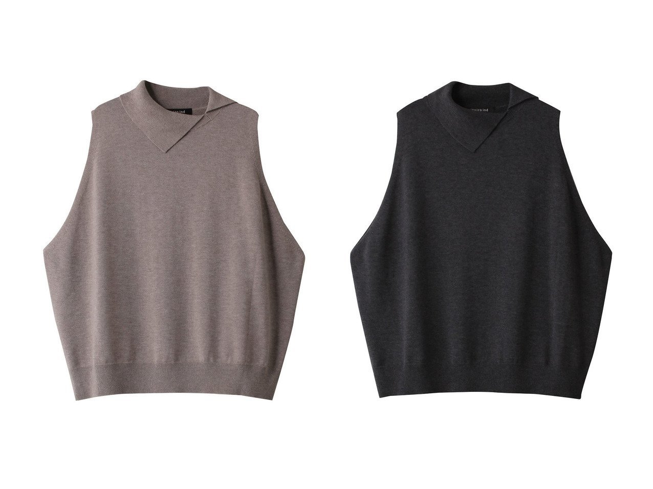 【mizuiro ind/ミズイロ インド】のasymmetry collar wide vest ベスト 【トップス、カットソー 人気通販 コーディネート通販】おすすめ！人気、トレンド、レディースファッションの通販   おすすめ人気トレンドファッション通販アイテム インテリア・キッズ・メンズ・レディースファッション・服の通販 founy(ファニー) 　ファッション　Fashion　レディースファッション　WOMEN　トップス・カットソー　Tops/Tshirt　ニット　Knit Tops　ベスト/ジレ　Gilets/Vests　プルオーバー　Pullover　アシンメトリー　Asymmetry　シンプル　Simple　トレンド　Trend　ベスト　Vest　ロング　Long　NEW・新作・新着・新入荷　New Arrivals　ベージュ系　Beige　ブルー系　Blue　グレー系　Gray　ブラック系　Black　|ID:crp329100000197321