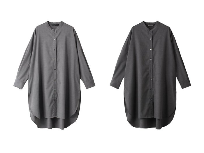 【mizuiro ind/ミズイロ インド】のW stand collar shirt tunic チュニック 【ワンピース、ドレス 人気通販 コーディネート通販】おすすめ！人気、トレンド、レディースファッションの通販   おすすめ人気トレンドファッション通販アイテム 人気、トレンドファッション・服の通販 founy(ファニー) ファッション Fashion レディースファッション WOMEN ワンピース Dress チュニック Tunic シンプル Simple スタンド Stand スリット Slit チュニック Tunic トレンド Trend ビッグ Big ボトム Bottom |ID:crp329100000197617