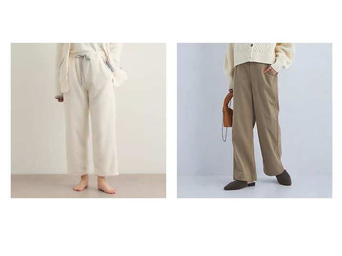 【green label relaxing / UNITED ARROWS/グリーンレーベル リラクシング / ユナイテッドアローズ】の[size SHORTあり]オルマイ コーデュロイ パンツ&【LAURA ASHLEY HOME/ローラアシュレイホーム】のノーソップブルーム柄 ボア素材ルームパンツ 【パンツ 人気通販 コーディネート通販】おすすめ！人気、トレンド、レディースファッションの通販   おすすめ人気トレンドファッション通販アイテム 人気、トレンドファッション・服の通販 founy(ファニー) ファッション Fashion レディースファッション WOMEN パンツ Pants プリント Print ポケット Pocket 秋 Autumn/Fall コーデュロイ Corduroy ストレッチ Stretch フェミニン Feminine フロント Front 冬 Winter A/W・秋冬 Aw・Autumn/Winter・Fw・Fall-Winter おすすめ Recommend |ID:crp329100000197629