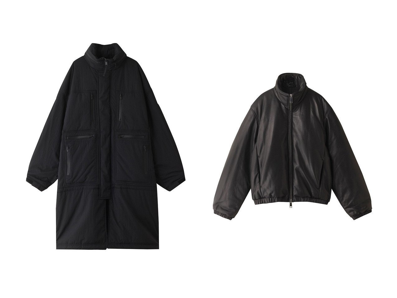 【YOKE / MEN/ヨーク】の【MEN】MULTI POCKET PUFFER コート&【MEN】LEATHER PUFFERブルゾン 【MEN】おすすめ！人気トレンド・男性、メンズファッションの通販   おすすめ人気トレンドファッション通販アイテム インテリア・キッズ・メンズ・レディースファッション・服の通販 founy(ファニー) 　ファッション　Fashion　メンズファッション　MEN　2024年　2024　2024春夏・S/S　Ss,Spring/Summer,2024　スタイリッシュ　Stylish　ドット　Dot　ドローコード　Draw Cord　フロント　Front　ブルゾン　Blouson　ポケット　Pocket　ロング　Long　NEW・新作・新着・新入荷　New Arrivals　ブラック系　Black　|ID:crp329100000197637