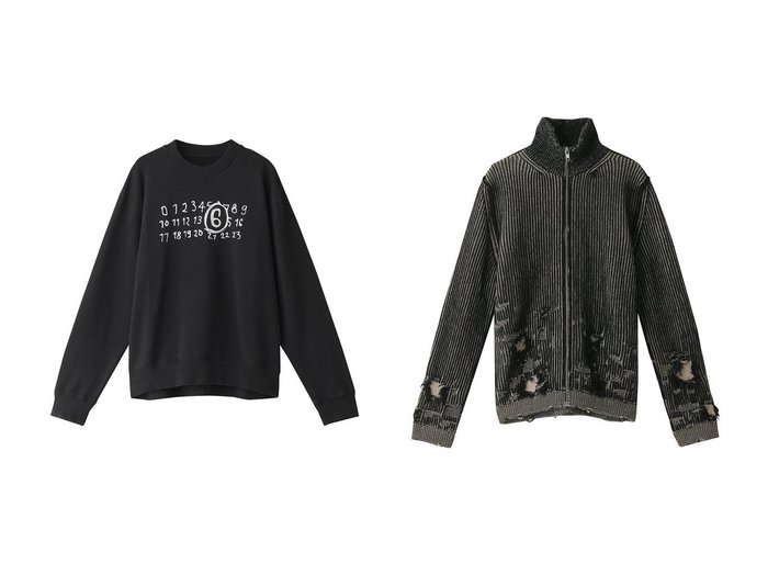 【MM6 Maison Margiela / MEN/エムエムシックス メゾンマルジェラ】の【MEN】Numeric logo スウェット トップス&【MEN】ダメージデザイン ジップ ニットブルゾン 【MEN】おすすめ！人気トレンド・男性、メンズファッションの通販   おすすめ人気トレンドファッション通販アイテム インテリア・キッズ・メンズ・レディースファッション・服の通販 founy(ファニー) https://founy.com/ ファッション Fashion メンズファッション MEN トップス・カットソー Tops/Tshirt/Men パーカ Sweats シャツ Shirts スウェット Sweat フロント Front ベーシック Basic ロング Long 定番 Standard NEW・新作・新着・新入荷 New Arrivals |ID:crp329100000197647