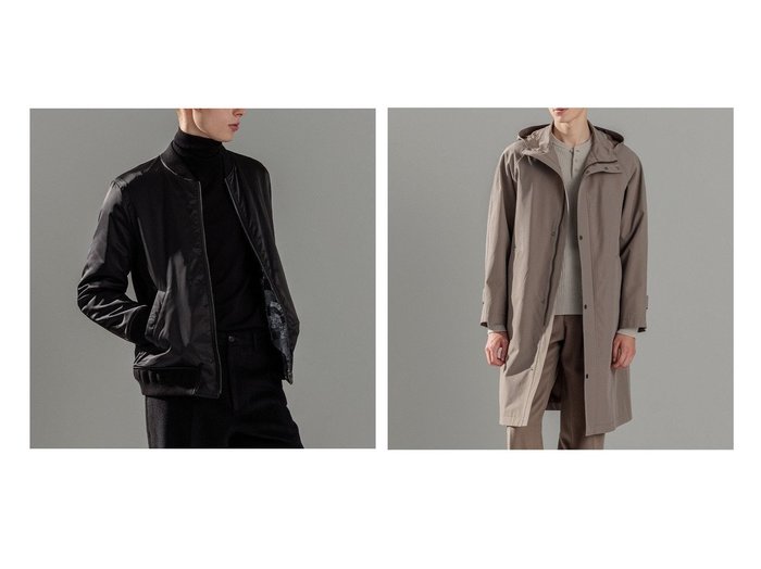 【JOSEPH HOMME / MEN/ジョゼフ オム】のフォトグラフィックロンドン MA-1&ウールミックスグログラン コート 【MEN】おすすめ！人気トレンド・男性、メンズファッションの通販   おすすめ人気トレンドファッション通販アイテム 人気、トレンドファッション・服の通販 founy(ファニー) 　ファッション　Fashion　メンズファッション　MEN　アウター　Coats Outerwear/Men　ブルゾン　Blouson/Jackets　A/W・秋冬　Aw・Autumn/Winter・Fw・Fall-Winter　グラフィック　Graphic　シンプル　Simple　ジャケット　Jacket　ブルゾン　Blouson　プリント　Print　ロンドン　London　グログラン　Grosgrain　ベーシック　Basic　ライナー　Liner　ラグジュアリー　Luxury　|ID:crp329100000197654