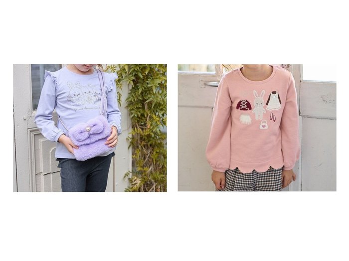 【any FAM / KIDS/エニファム】のふわふわリボンポシェット&クローゼットモチーフトレーナー 【KIDS】子供服のおすすめ！人気トレンド・キッズファッションの通販   おすすめ人気トレンドファッション通販アイテム インテリア・キッズ・メンズ・レディースファッション・服の通販 founy(ファニー) https://founy.com/ ファッション Fashion キッズファッション KIDS トップス・カットソー Tops/Tees/Kids NEW・新作・新着・新入荷 New Arrivals A/W・秋冬 Aw・Autumn/Winter・Fw・Fall-Winter スウェット Sweat スカラップ Scalloped トレーナー Trainer ポケット Pocket モチーフ Motif ガーリー Girly スマホ Smartphone 人気 Popularity パール Pearl ビジュー Bijou ポシェット Pochette マフラー Scarf リボン Ribbon 再入荷 Restock/Back In Stock/Re Arrival おすすめ Recommend ギフト プレゼント Gift Present |ID:crp329100000197669