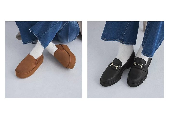 【green label relaxing / UNITED ARROWS/グリーンレーベル リラクシング / ユナイテッドアローズ】のStinger Reef Flatform ショート ムートンスリッポン&レイン チャンキー ローファー - 晴雨兼用 - 【バッグ・鞄 人気通販 コーディネート通販】おすすめ！人気、トレンド、レディースファッションの通販  おすすめ人気トレンドファッション通販アイテム 人気、トレンドファッション・服の通販 founy(ファニー) 　ファッション　Fashion　レディースファッション　WOMEN　厚底　Platforms　軽量　Lightweight　シューズ　Shoes　ショート　Short　人気　Popularity　デニム　Denim　レイン　Rain　ビジネス 仕事 通勤　Business　|ID:crp329100000197686