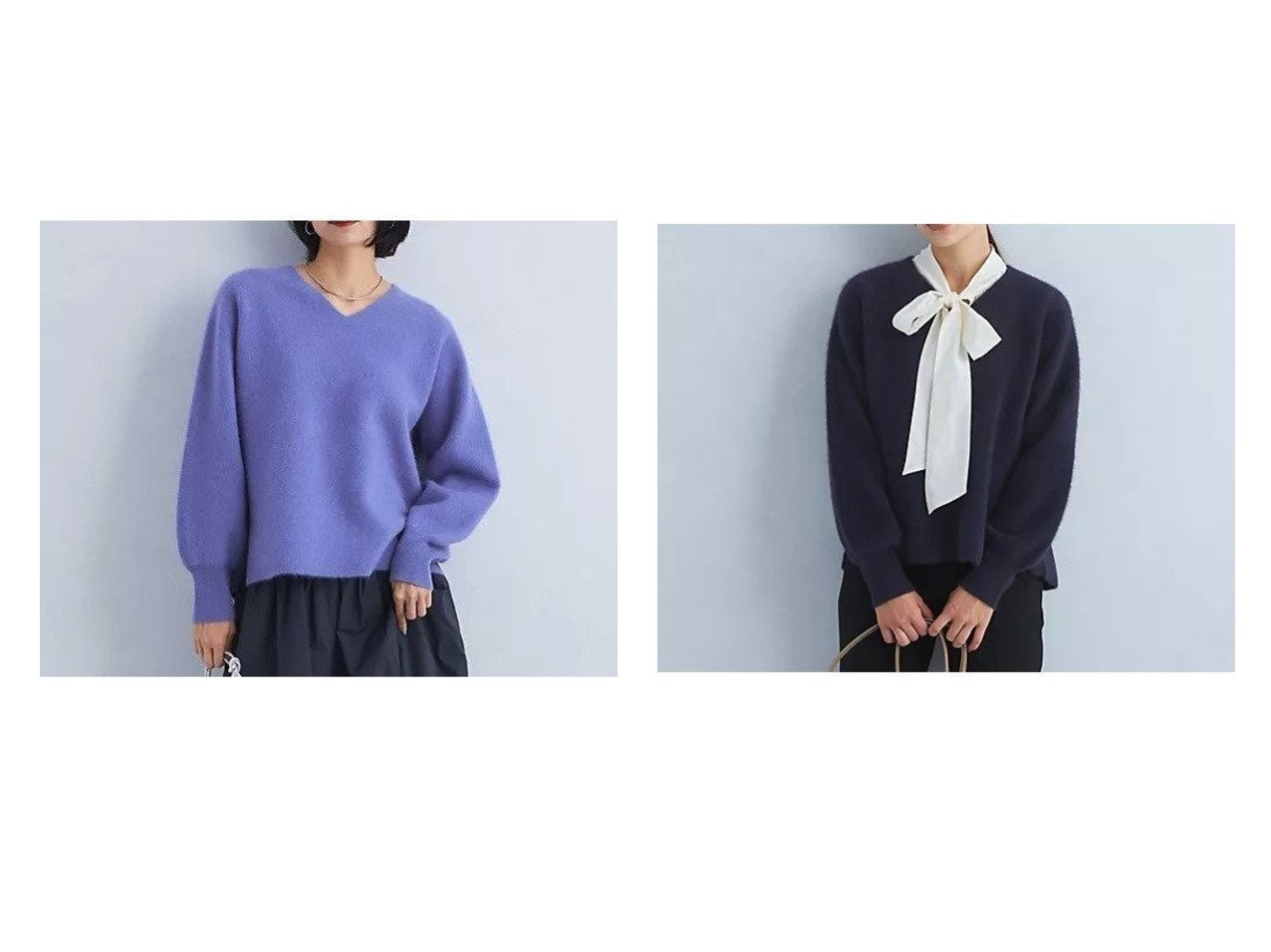 【green label relaxing / UNITED ARROWS/グリーンレーベル リラクシング / ユナイテッドアローズ】のFOXブレンド フォルム Vネック プルオーバー ニット 【トップス、カットソー 人気通販 コーディネート通販】おすすめ！人気、トレンド、レディースファッションの通販    おすすめ人気トレンドファッション通販アイテム インテリア・キッズ・メンズ・レディースファッション・服の通販 founy(ファニー) 　ファッション　Fashion　レディースファッション　WOMEN　トップス・カットソー　Tops/Tshirt　ニット　Knit Tops　プルオーバー　Pullover　Vネック　V-Neck　インナー　Inner　秋　Autumn/Fall　シアー　Sheer　シンプル　Simple　フェミニン　Feminine　フォックス　Fox　フォルム　Form　フレア　Flare　ルーズ　Loose　ワイド　Wide　ビジネス 仕事 通勤　Business　パープル系　Purple　ホワイト系　White　グレー系　Gray　ブルー系　Blue　|ID:crp329100000197812