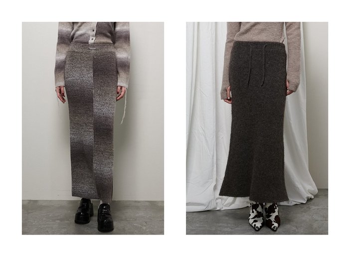 【PRANK PROJECT/プランク プロジェクト】のカスリニットスカート/Blur Knit Skirt&アルパカマキシニットスカート/Alpaca Maxi Knit Skirt 【 人気通販 コーディネート通販】おすすめ！人気、トレンド、レディースファッションの通販    おすすめ人気トレンドファッション通販アイテム 人気、トレンドファッション・服の通販 founy(ファニー) ファッション Fashion レディースファッション WOMEN スカート Skirt ロングスカート Long Skirt スリット Slit センター Center ロング Long 冬 Winter NEW・新作・新着・新入荷 New Arrivals マキシ Maxi 防寒 Cold Protection |ID:crp329100000197851