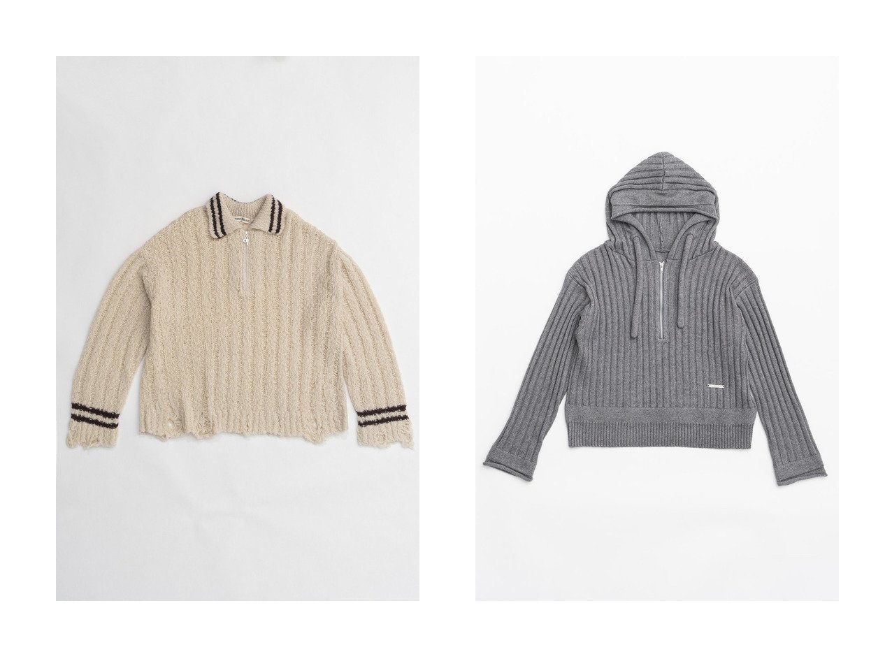 【PRANK PROJECT/プランク プロジェクト】のポロネックニット/Polo Neck Knit&アンゴラニットフーディ/Angola Knit Hoodie 【 人気通販 コーディネート通販】おすすめ！人気、トレンド、レディースファッションの通販    おすすめ人気トレンドファッション通販アイテム インテリア・キッズ・メンズ・レディースファッション・服の通販 founy(ファニー) 　ファッション　Fashion　レディースファッション　WOMEN　トップス・カットソー　Tops/Tshirt　ニット　Knit Tops　プルオーバー　Pullover　パーカ　Sweats　ジップ　Zip　セットアップ　Set Up　ダメージ　Damage　NEW・新作・新着・新入荷　New Arrivals　おすすめ　Recommend　アンゴラ　Angola　ショート　Short　ジャケット　Jacket　ソックス　Socks　パーカー　Hoodie　ブルゾン　Blouson　ボトム　Bottom　ルーズ　Loose　エレガント 上品　Elegant　軽量　Lightweight　イエロー系　Yellow　パープル系　Purple　ブラウン系　Brown　グレー系　Gray　ブラック系　Black　ベージュ系　Beige　|ID:crp329100000197854