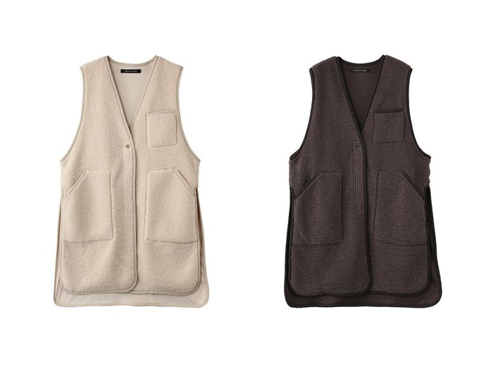 【mizuiro ind/ミズイロ インド】のboa long vest ベスト 【アウター 人気通販 コーディネート通販】おすすめ！人気、トレンド、レディースファッションの通販    おすすめ人気トレンドファッション通販アイテム 人気、トレンドファッション・服の通販 founy(ファニー) ファッション Fashion レディースファッション WOMEN アウター Coat Outerwear ジャケット Jackets インナー Inner ジャケット Jacket スリット Slit パイピング Piping ベスト Vest ポケット Pocket モコモコ Fluffy モッズコート Mod Coat ライナー Liner 冬 Winter NEW・新作・新着・新入荷 New Arrivals 秋 Autumn/Fall |ID:crp329100000197891