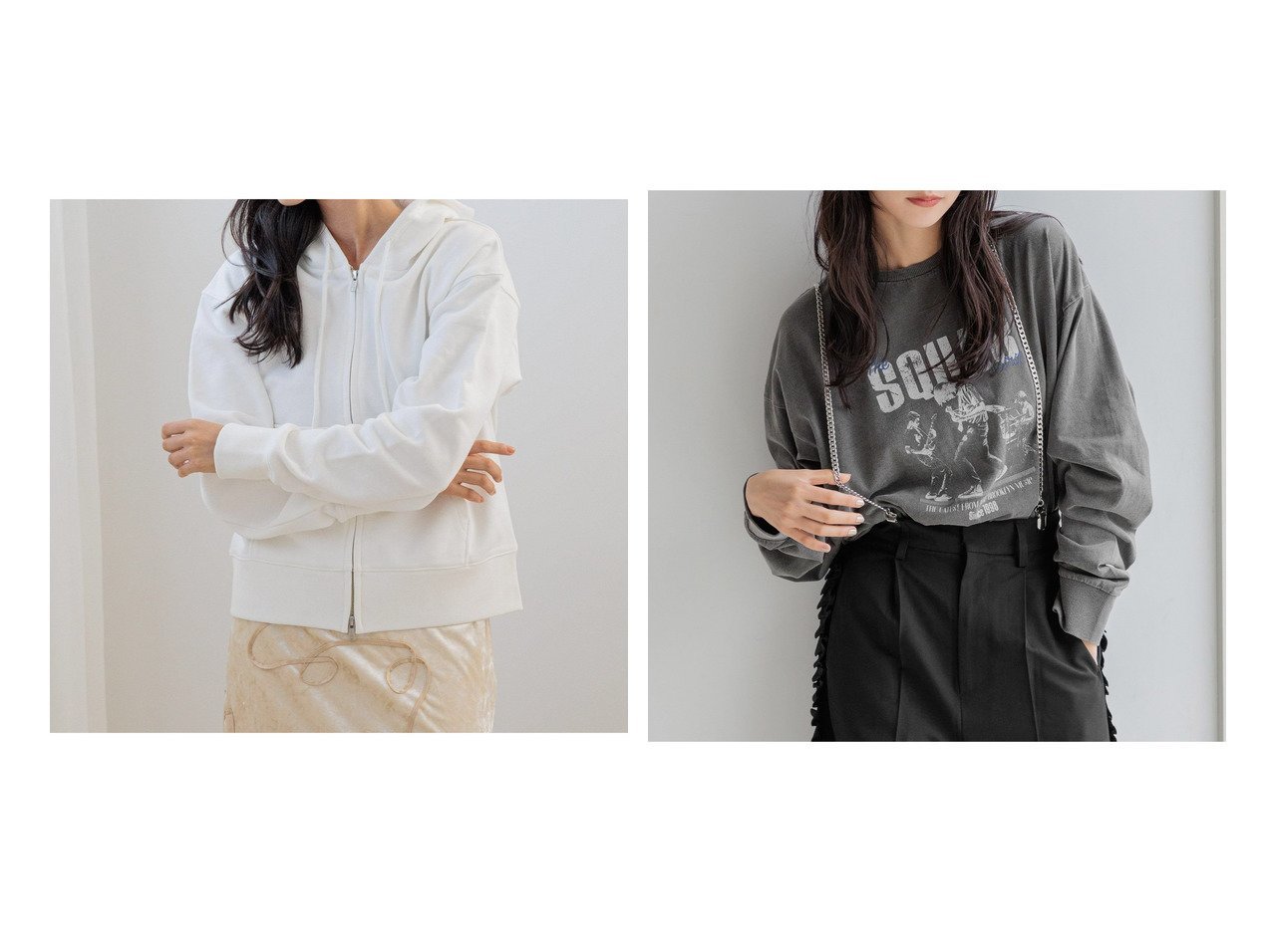 【LOWRYS FARM/ローリーズファーム】のウラケZIPパーカーLS&フォトTシャツLS 【プチプライス、格安、低価格 人気通販 コーディネート通販】おすすめ！人気、トレンド、レディースファッションの通販    おすすめ人気トレンドファッション通販アイテム インテリア・キッズ・メンズ・レディースファッション・服の通販 founy(ファニー) 　ファッション　Fashion　レディースファッション　WOMEN　トップス・カットソー　Tops/Tshirt　パーカ　Sweats　シャツ/ブラウス　Shirts/Blouses　ロング / Tシャツ　T-Shirts　コンパクト　Compact　ジャケット　Jacket　バランス　Balance　パーカー　Hoodie　フロント　Front　ワイド　Wide　おすすめ　Recommend　ビスチェ　Bustier　イエロー系　Yellow　ブラック系　Black　ブルー系　Blue　グレー系　Gray　|ID:crp329100000197897