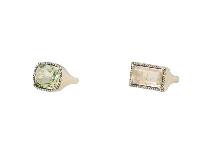 【Adlin Hue/アドリン ヒュー】のGreen amethyst Canan リング&Rutilated Quartz Canan リング 【アクセサリー、ジュエリー 人気通販 コーディネート通販】おすすめ！人気、トレンド、レディースファッションの通販    おすすめ人気トレンドファッション通販アイテム インテリア・キッズ・メンズ・レディースファッション・服の通販 founy(ファニー) https://founy.com/ ファッション Fashion レディースファッション WOMEN オケージョン Occasion スクエア Square パーティ Party フォルム Form NEW・新作・新着・新入荷 New Arrivals |ID:crp329100000197979