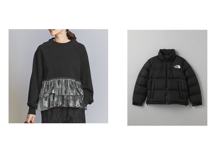 【BEAUTY&YOUTH / UNITED ARROWS/ビューティ&ユース ユナイテッドアローズ】のスウェットベロアティアード プルオーバー&THE NORTH FACE NUPTSE ショートヌプシジャケット 【 人気通販 コーディネート通販】おすすめ！人気、トレンド、レディースファッションの通販  おすすめ人気トレンドファッション通販アイテム 人気、トレンドファッション・服の通販 founy(ファニー) ファッション Fashion レディースファッション WOMEN トップス・カットソー Tops/Tshirt パーカ Sweats プルオーバー Pullover スウェット Sweat ベロア Velour アウター Coat Outerwear ジャケット Jackets おすすめ Recommend お家時間・ステイホーム Home Time/Stay Home ガーリー Girly ギャザー Gather クラッシュ Crash スウェット Sweat スニーカー Sneakers スポーティ Sporty スリーブ Sleeve デニム Denim ハーフ Half ベロア Velor ミックス Mix リラックス Relax ロング Long 秋 Autumn/Fall アウトドア Outdoor ショート Short ジャケット Jacket ダウン Down トレンド Trend |ID:crp329100000198158