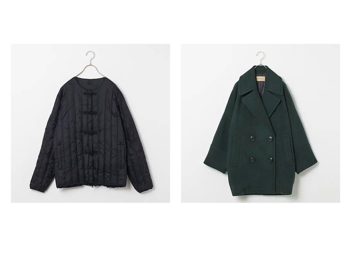 【TAION/タイオン】の【五明祐子さんセレクト】【洗える】REVERSIBLE CHINA BUTTON INNER DOWN JACKET&【Curensology/カレンソロジー】の【五明祐子さんコラボ】メルトンコクーンピーコート 【アウター 人気通販 コーディネート通販】おすすめ！人気、トレンド、レディースファッションの通販  おすすめ人気トレンドファッション通販アイテム 人気、トレンドファッション・服の通販 founy(ファニー) ファッション Fashion レディースファッション WOMEN アウター Coat Outerwear ジャケット Jackets コート Coats インナー Inner キルト Quilt ダウン Down リバーシブル Reversible 洗える Washable コラボ Collaboration フィット Fit メルトン Melton 別注 Special Order 定番 Standard 軽量 Lightweight |ID:crp329100000198293