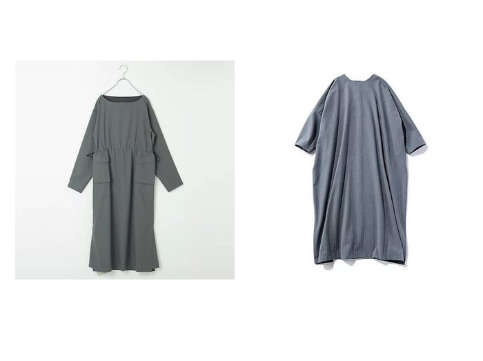 【12closet/トゥエルブクローゼット】の【DEAR DAYS】【洗える】コクーンシルエットストライプドレス&【SNOW PEAK/スノーピーク】の【洗える】Hybrid Wool Dress 【アウター 人気通販 コーディネート通販】おすすめ！人気、トレンド、レディースファッションの通販  おすすめ人気トレンドファッション通販アイテム 人気、トレンドファッション・服の通販 founy(ファニー) 　ファッション　Fashion　レディースファッション　WOMEN　ワンピース　Dress　ドレス　Party Dresses　シンプル　Simple　ドローコード　Draw Cord　フラップ　Flap　ポケット　Pocket　吸水　Water Absorption　洗える　Washable　軽量　Lightweight　ストライプ　Stripe　ドレス　Dress　|ID:crp329100000198294