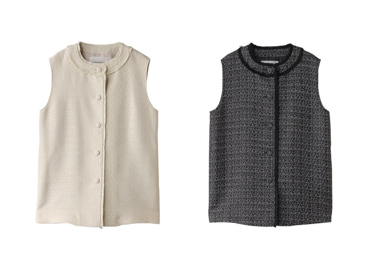 【MIDIUMISOLID/ミディウミソリッド】のneck gilet ジレ 【アウター 人気通販 コーディネート通販】おすすめ！人気、トレンド、レディースファッションの通販    おすすめで人気の流行・トレンド、ファッションの通販商品 インテリア雑貨・家具・メンズファッション・キッズファッション・レディースファッション・服の通販 founy(ファニー) https://founy.com/ ファッション Fashion レディースファッション WOMEN アウター Coat Outerwear ジャケット Jackets A/W・秋冬 Aw・Autumn/Winter・Fw・Fall-Winter ジャケット Jacket ツイード Tweed デニム Denim フリンジ Fringe ベスト Vest NEW・新作・新着・新入荷 New Arrivals |ID:crp329100000198324