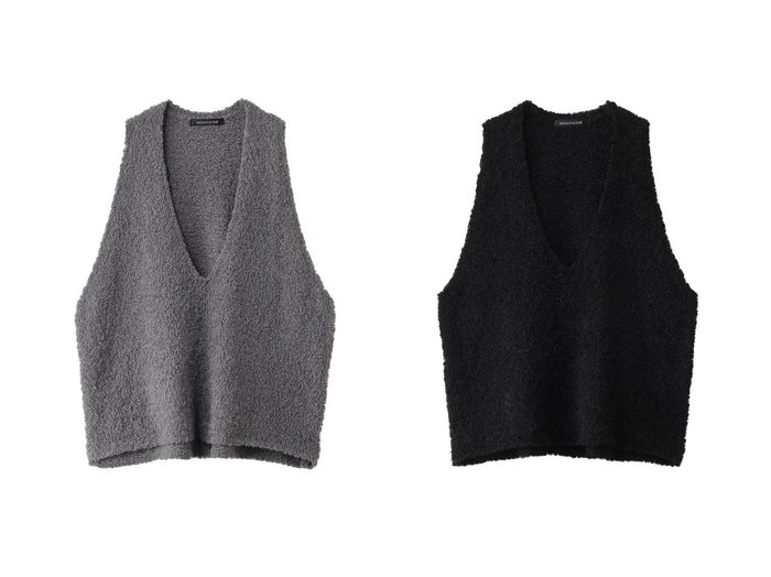 【mizuiro ind/ミズイロ インド】のhairy yarn wide vest ベスト 【トップス、カットソー 人気通販 コーディネート通販】おすすめ！人気、トレンド、レディースファッションの通販    おすすめ人気トレンドファッション通販アイテム 人気、トレンドファッション・服の通販 founy(ファニー) 　ファッション　Fashion　レディースファッション　WOMEN　トップス・カットソー　Tops/Tshirt　ニット　Knit Tops　ベスト/ジレ　Gilets/Vests　プルオーバー　Pullover　A/W・秋冬　Aw・Autumn/Winter・Fw・Fall-Winter　シンプル　Simple　ベスト　Vest　モコモコ　Fluffy　冬　Winter　NEW・新作・新着・新入荷　New Arrivals　秋　Autumn/Fall　|ID:crp329100000198349