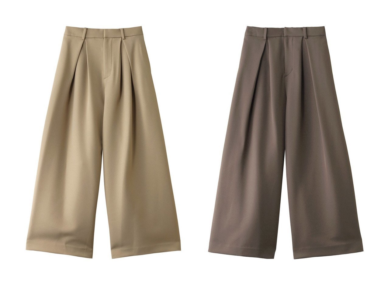 【MIDIUMISOLID/ミディウミソリッド】のhigh waist tucked straight PT パンツ 【トップス、カットソー 人気通販 コーディネート通販】おすすめ！人気、トレンド、レディースファッションの通販    おすすめ人気トレンドファッション通販アイテム インテリア・キッズ・メンズ・レディースファッション・服の通販 founy(ファニー) 　ファッション　Fashion　レディースファッション　WOMEN　パンツ　Pants　シンプル　Simple　ドレープ　Drape　フロント　Front　ラップ　Wrap　ワイド　Wide　エレガント 上品　Elegant　NEW・新作・新着・新入荷　New Arrivals　ベージュ系　Beige　ブラウン系　Brown　ブラック系　Black　|ID:crp329100000198352