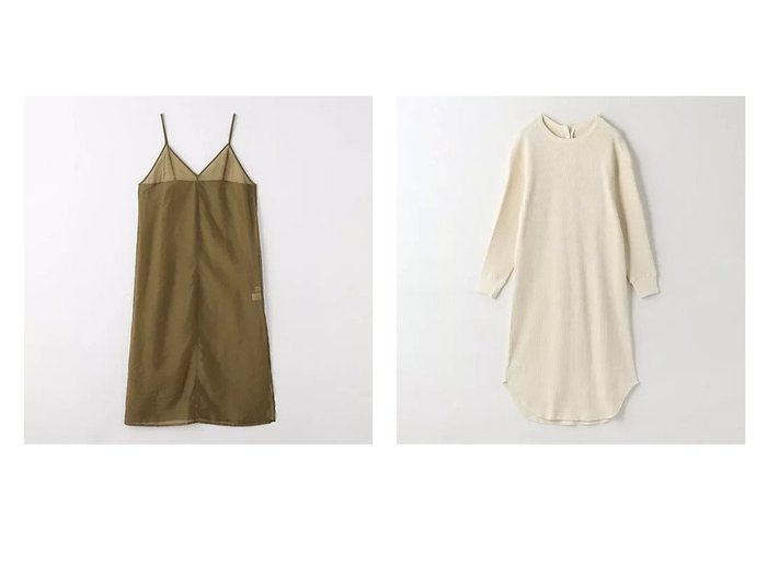 【green label relaxing / UNITED ARROWS/グリーンレーベル リラクシング / ユナイテッドアローズ】のシアー キャミソール ワンピース&ビッグワッフル バックヘンリーネック ワンピース 【ワンピース、ドレス 人気通販 コーディネート通販】おすすめ！人気、トレンド、レディースファッションの通販   おすすめ人気トレンドファッション通販アイテム 人気、トレンドファッション・服の通販 founy(ファニー) 　ファッション　Fashion　レディースファッション　WOMEN　ワンピース　Dress　インナー　Inner　春　Spring　秋　Autumn/Fall　カーディガン　Cardigan　キャミソール　Camisole　シアー　Sheer　ジャケット　Jacket　ロング　Long　冬　Winter　おすすめ　Recommend　夏　Summer　エレガント 上品　Elegant　アクセサリー　Accessories　シューズ　Shoes　シンプル　Simple　ビッグ　Big　ベスト　Vest　リラックス　Relax　ワッフル　Waffle　|ID:crp329100000198514