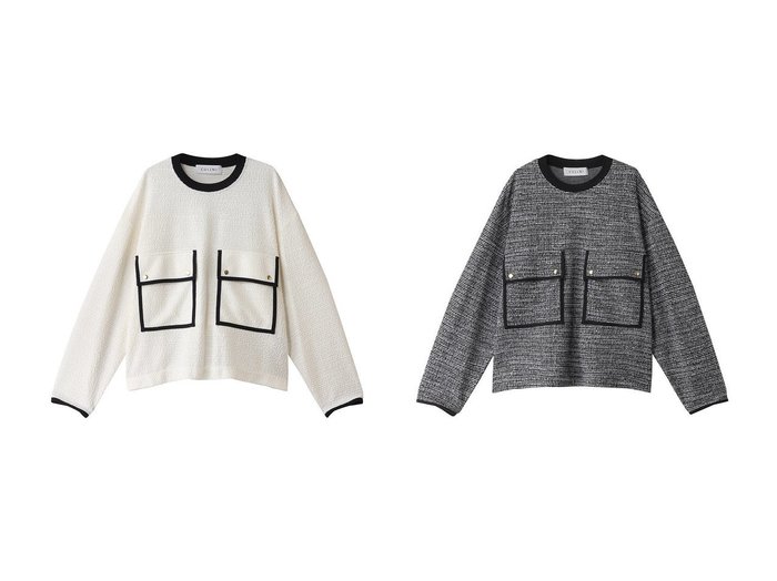 【CULLNI/クルニ】の【UNISEX】Boucle Yarn トリミング ビッグポケット プルオーバー 【トップス、カットソー 人気通販 コーディネート通販】おすすめ！人気、トレンド、レディースファッションの通販   おすすめ人気トレンドファッション通販アイテム インテリア・キッズ・メンズ・レディースファッション・服の通販 founy(ファニー) https://founy.com/ ファッション Fashion レディースファッション WOMEN トップス・カットソー Tops/Tshirt シャツ/ブラウス Shirts/Blouses ロング / Tシャツ T-Shirts プルオーバー Pullover カットソー Cut and Sewn A/W・秋冬 Aw・Autumn/Winter・Fw・Fall-Winter ユニセックス Unisex スリーブ Sleeve トリミング Trimming ビッグ Big フラップ Flap ポケット Pocket ロング Long エレガント 上品 Elegant NEW・新作・新着・新入荷 New Arrivals |ID:crp329100000198535