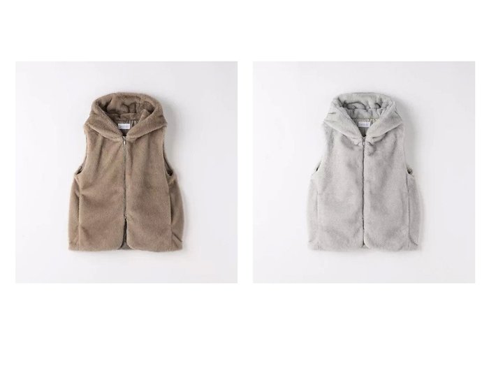 【green label relaxing / UNITED ARROWS/グリーンレーベル リラクシング / ユナイテッドアローズ】のフェイクファー フード ベスト 【トップス、カットソー 人気通販 コーディネート通販】おすすめ！人気、トレンド、レディースファッションの通販   おすすめ人気トレンドファッション通販アイテム 人気、トレンドファッション・服の通販 founy(ファニー) ファッション Fashion レディースファッション WOMEN アウター Coat Outerwear トップス・カットソー Tops/Tshirt ベスト/ジレ Gilets/Vests 秋 Autumn/Fall ギャザー Gather シンプル Simple ハイネック High Neck フェイクファー Faux Fur ベスト Vest ラウンド Round 冬 Winter A/W・秋冬 Aw・Autumn/Winter・Fw・Fall-Winter |ID:crp329100000198550