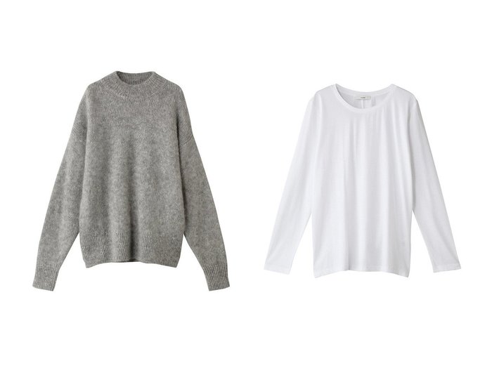 【SCEARN/セアン】のニット&COTTON JERSEY Long Sleeve T-Tシャツ 【 人気通販 コーディネート通販】おすすめ！人気、トレンド、レディースファッションの通販    おすすめ人気トレンドファッション通販アイテム 人気、トレンドファッション・服の通販 founy(ファニー) 　ファッション　Fashion　レディースファッション　WOMEN　トップス・カットソー　Tops/Tshirt　ニット　Knit Tops　プルオーバー　Pullover　シャツ/ブラウス　Shirts/Blouses　ロング / Tシャツ　T-Shirts　カットソー　Cut and Sewn　A/W・秋冬　Aw・Autumn/Winter・Fw・Fall-Winter　ウォーム　Worm　ラウンド　Round　NEW・新作・新着・新入荷　New Arrivals　|ID:crp329100000198633