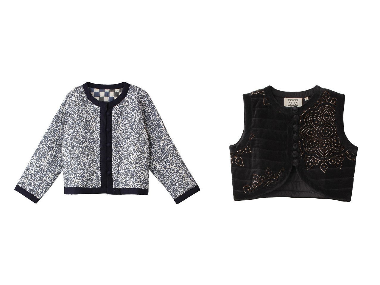 【SZ Blockprints/エスゼット ブロックプリント】のPOPPY JACKET LACE&DOUBLE CHECK リバーシブルジャケット&BOLERO VEST TIE DYE ベルベットボレロドレス 【アウター 人気通販 コーディネート通販】おすすめ！人気、トレンド、レディースファッションの通販    おすすめ人気トレンドファッション通販アイテム インテリア・キッズ・メンズ・レディースファッション・服の通販 founy(ファニー) 　ファッション　Fashion　レディースファッション　WOMEN　アウター　Coat Outerwear　ジャケット　Jackets　ボレロ　Bolero jackets　ワンピース　Dress　ドレス　Party Dresses　ジャケット　Jacket　ダブル　Double　チェック　Check　プリント　Print　リバーシブル　Reversible　レース　Race　エレガント 上品　Elegant　NEW・新作・新着・新入荷　New Arrivals　無地　Plain Color　ドレス　Dress　ベスト　Vest　ベルベット　Velvet　ボレロ　Bolero　ブルー系　Blue　ブラック系　Black　|ID:crp329100000198662