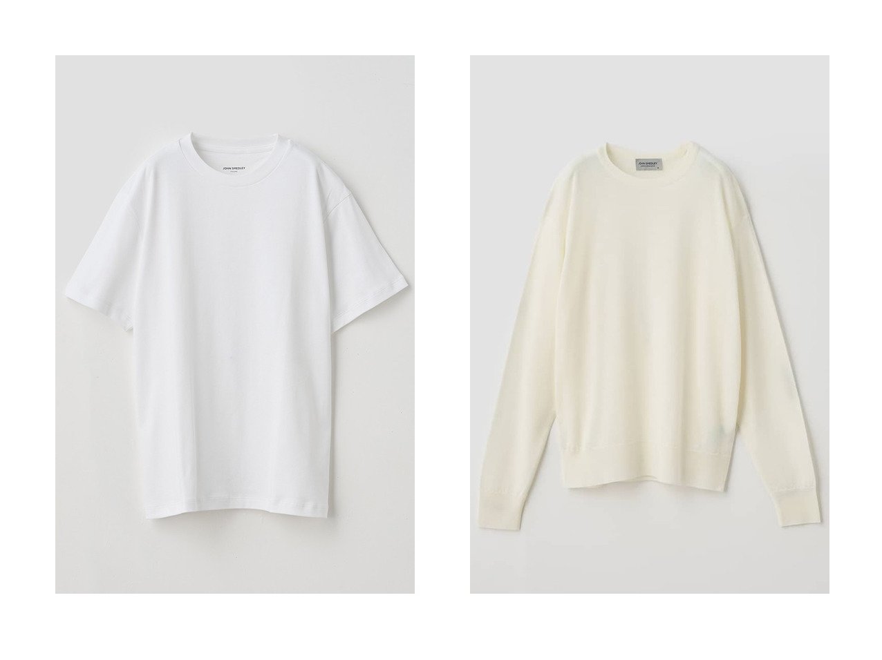 【JOHN SMEDLEY/ジョン スメドレー】のクルーネック長袖プルオーバー EMMY 30G COMMON FIT&スビンコットンクルーネック半袖Tシャツ|UTS902|UNDERWEAR for WOMEN 【トップス、カットソー 人気通販 コーディネート通販】おすすめ！人気、トレンド、レディースファッションの通販    おすすめ人気トレンドファッション通販アイテム インテリア・キッズ・メンズ・レディースファッション・服の通販 founy(ファニー) 　ファッション　Fashion　レディースファッション　WOMEN　トップス・カットソー　Tops/Tshirt　シャツ/ブラウス　Shirts/Blouses　ロング / Tシャツ　T-Shirts　カットソー　Cut and Sewn　下着・ランジェリー　Underwear　アンダーウェア　Underwear　ニット　Knit Tops　プルオーバー　Pullover　ショート　Short　スリーブ　Sleeve　半袖　Short Sleeve　NEW・新作・新着・新入荷　New Arrivals　ホワイト系　White　|ID:crp329100000198811