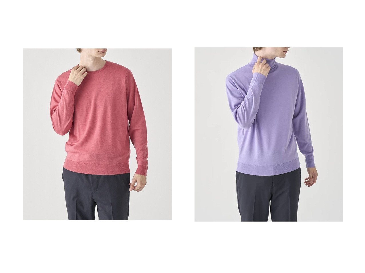 【JOHN SMEDLEY / MEN/ジョンスメドレー】の【MEN】タートルネック長袖ニットプルオーバー LEVINE 30G MODERN FIT&【MEN】クルーネック長袖ニットプルオーバー SCANLAN 30G MODERN FIT 【MEN】おすすめ！人気トレンド・男性、メンズファッションの通販    おすすめ人気トレンドファッション通販アイテム インテリア・キッズ・メンズ・レディースファッション・服の通販 founy(ファニー) 　ファッション　Fashion　メンズファッション　MEN　トップス・カットソー　Tops/Tshirt/Men　ニット　Knit Tops　NEW・新作・新着・新入荷　New Arrivals　長袖　Long Sleeve　ブラック系　Black　ブルー系　Blue　グリーン系　Green　ホワイト系　White　|ID:crp329100000198970