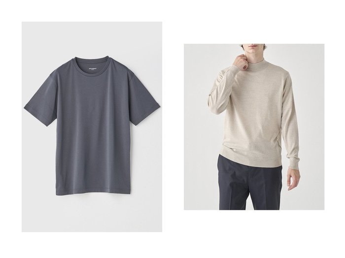 【JOHN SMEDLEY / MEN/ジョンスメドレー】の【MEN】スビンコットンクルーネック半袖Tシャツ|UTS912|UNDERWEAR for MEN&【MEN】モックネック長袖ニットプルオーバー KILDAY 30G MODERN FIT 【MEN】おすすめ！人気トレンド・男性、メンズファッションの通販    おすすめ人気トレンドファッション通販アイテム インテリア・キッズ・メンズ・レディースファッション・服の通販 founy(ファニー) https://founy.com/ ファッション Fashion メンズファッション MEN トップス・カットソー Tops/Tshirt/Men シャツ Shirts ニット Knit Tops ショート Short スリーブ Sleeve 半袖 Short Sleeve NEW・新作・新着・新入荷 New Arrivals クラシカル Classical モックネック Mock Neck 長袖 Long Sleeve |ID:crp329100000198973