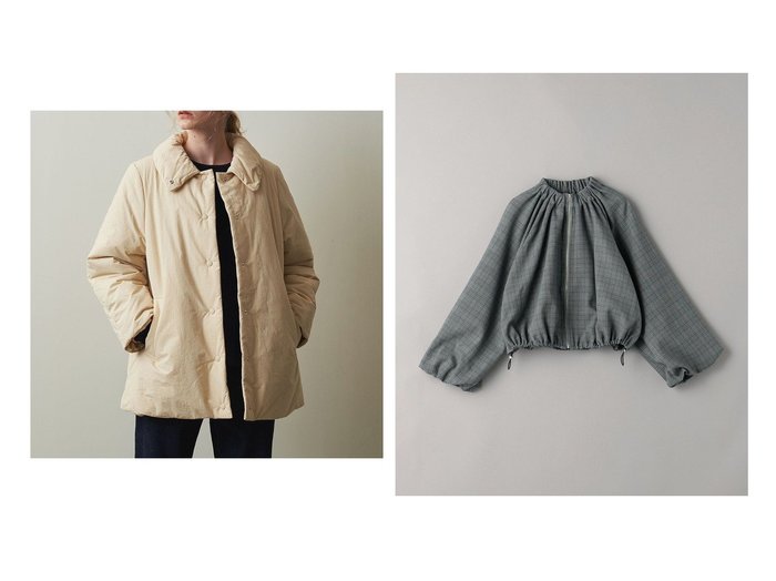 【BEAUTY&YOUTH / UNITED ARROWS/ビューティ&ユース ユナイテッドアローズ】のSteven Alan パディング コート&【WEB限定】グレンチェック ギャザーブルゾン -ウォッシャブル- 【 人気通販 コーディネート通販】おすすめ！人気、トレンド、レディースファッションの通販  おすすめ人気トレンドファッション通販アイテム 人気、トレンドファッション・服の通販 founy(ファニー) 　ファッション　Fashion　レディースファッション　WOMEN　アウター　Coat Outerwear　コート　Coats　ブルゾン　Blouson/Jackets　エレガント 上品　Elegant　シンプル　Simple　スタンド　Stand　ウォッシャブル　Washable　春　Spring　秋　Autumn/Fall　ギャザー　Gather　クラシック　Classic　ショート　Short　チェック　Check　定番　Standard　バランス　Balance　フェミニン　Feminine　フォルム　Form　ブルゾン　Blouson　ボトム　Bottom　マニッシュ　Mannish　ワイド　Wide　|ID:crp329100000199041