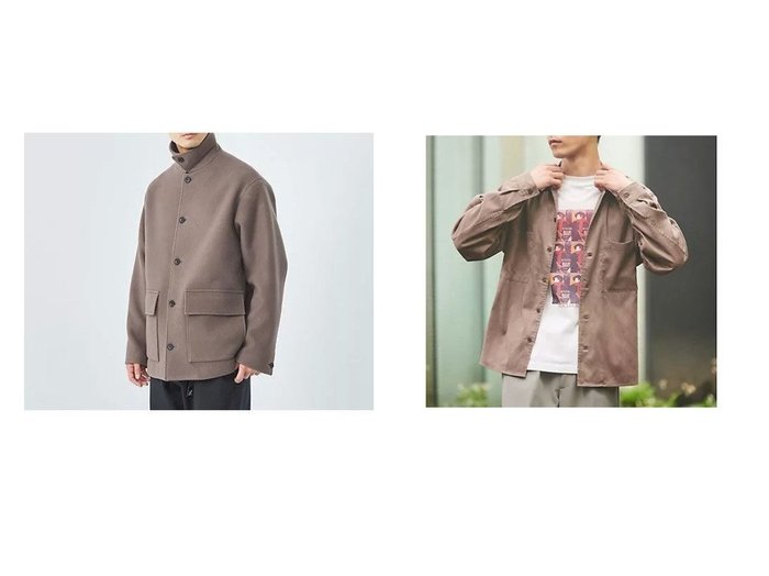 【green label relaxing / UNITED ARROWS / MEN/グリーンレーベルリラクシング】のスエードライク ボックス レギュラーカラー シャツ&SENTDALE WOOL カバーオール 【MEN】おすすめ！人気トレンド・男性、メンズファッションの通販  おすすめ人気トレンドファッション通販アイテム 人気、トレンドファッション・服の通販 founy(ファニー) 　ファッション　Fashion　メンズファッション　MEN　インナー　Inner　スウェット　Sweat　チェック　Check　人気　Popularity　パッチ　Patch　フロント　Front　プリーツ　Pleats　ポケット　Pocket　メルトン　Melton　ワイド　Wide　おすすめ　Recommend　エレガント 上品　Elegant　|ID:crp329100000199116