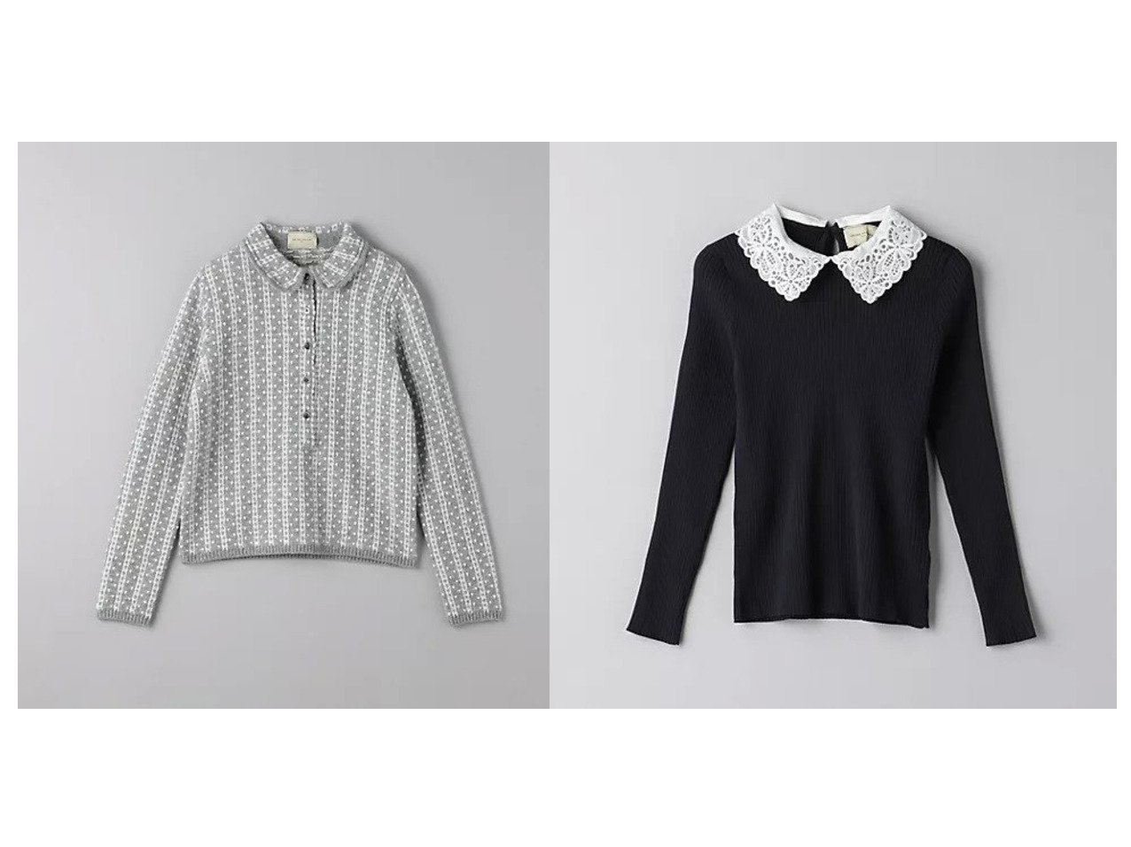 【UNITED ARROWS/ユナイテッドアローズ】のレディ ロングスリーブ ニット&ドット ジャカード ポロ ニット 【トップス、カットソー 人気通販 コーディネート通販】おすすめ！人気、トレンド、レディースファッションの通販    おすすめ人気トレンドファッション通販アイテム インテリア・キッズ・メンズ・レディースファッション・服の通販 founy(ファニー) 　ファッション　Fashion　レディースファッション　WOMEN　トップス・カットソー　Tops/Tshirt　ニット　Knit Tops　アクリル　Acrylic　コンパクト　Compact　シンプル　Simple　ジャカード　Jacquard　ストライプ　Stripe　ドット　Dot　ボトム　Bottom　ロング　Long　ワイド　Wide　おすすめ　Recommend　カーディガン　Cardigan　スリーブ　Sleeve　フレア　Flare　ベーシック　Basic　リブニット　Rib Knit　エレガント 上品　Elegant　グレー系　Gray　ホワイト系　White　ブルー系　Blue　ブラック系　Black　|ID:crp329100000199236