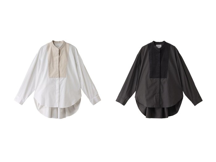 【MIDIUMISOLID/ミディウミソリッド】のwide shirt with corduroy シャツ 【トップス、カットソー 人気通販 コーディネート通販】おすすめ！人気、トレンド、レディースファッションの通販    おすすめ人気トレンドファッション通販アイテム 人気、トレンドファッション・服の通販 founy(ファニー) ファッション Fashion レディースファッション WOMEN トップス・カットソー Tops/Tshirt シャツ/ブラウス Shirts/Blouses A/W・秋冬 Aw・Autumn/Winter・Fw・Fall-Winter ウォーム Worm コーデュロイ Corduroy スリーブ Sleeve ロング Long ワイド Wide NEW・新作・新着・新入荷 New Arrivals |ID:crp329100000199352