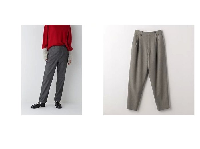 【green label relaxing / UNITED ARROWS/グリーンレーベル リラクシング / ユナイテッドアローズ】のテーパード パンツ&【HUMAN WOMAN/ヒューマンウーマン】のピケスウェードストレートパンツ 【パンツ 人気通販 コーディネート通販】おすすめ！人気、トレンド、レディースファッションの通販    おすすめ人気トレンドファッション通販アイテム 人気、トレンドファッション・服の通販 founy(ファニー) 　ファッション　Fashion　レディースファッション　WOMEN　パンツ　Pants　おすすめ　Recommend　スタンダード　Standard　ストレッチ　Stretch　ストレート　Straight　バランス　Balance　ロング　Long　定番　Standard　春　Spring　秋　Autumn/Fall　シンプル　Simple　セットアップ　Set Up　テーパード　Tapered　ビスチェ　Bustier　メランジ　Melange　冬　Winter　A/W・秋冬　Aw・Autumn/Winter・Fw・Fall-Winter　|ID:crp329100000199416