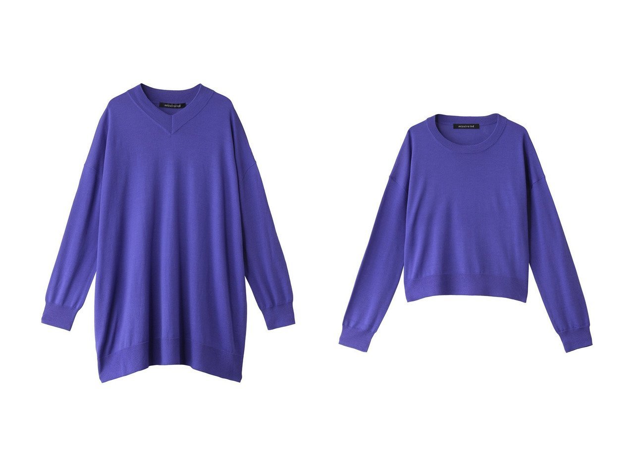 【mizuiro ind/ミズイロ インド】のO プルオーバー&high gauge V neck wide tunic チュニック 【トップス、カットソー 人気通販 コーディネート通販】おすすめ！人気、トレンド、レディースファッションの通販  おすすめ人気トレンドファッション通販アイテム インテリア・キッズ・メンズ・レディースファッション・服の通販 founy(ファニー) 　ファッション　Fashion　レディースファッション　WOMEN　トップス・カットソー　Tops/Tshirt　シャツ/ブラウス　Shirts/Blouses　ロング / Tシャツ　T-Shirts　カットソー　Cut and Sewn　ニット　Knit Tops　プルオーバー　Pullover　おすすめ　Recommend　ショート　Short　シンプル　Simple　スリーブ　Sleeve　チュニック　Tunic　定番　Standard　NEW・新作・新着・新入荷　New Arrivals　ブルー系　Blue　グレー系　Gray　ブラック系　Black　|ID:crp329100000199510