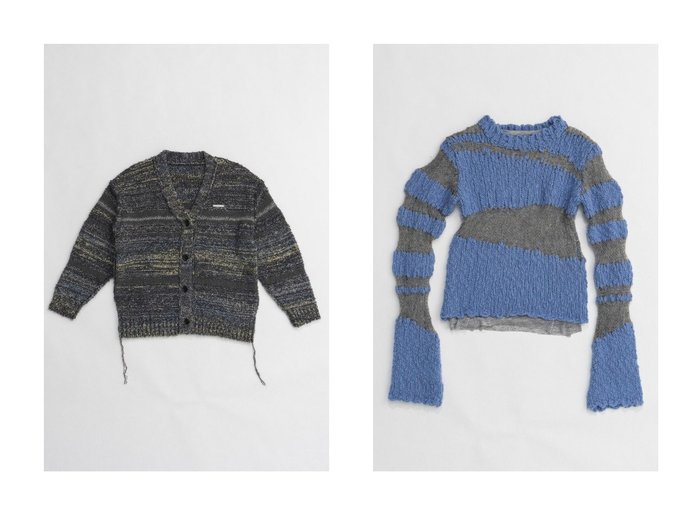 【PRANK PROJECT/プランク プロジェクト】のカスリボーダーニットカーディガン/Blur Border Knit Cardigan&スラブモヘアボーダーニット/Slub Mohair Border Knit 【 人気通販 コーディネート通販】おすすめ！人気、トレンド、レディースファッションの通販    おすすめ人気トレンドファッション通販アイテム 人気、トレンドファッション・服の通販 founy(ファニー) ファッション Fashion レディースファッション WOMEN トップス・カットソー Tops/Tshirt ニット Knit Tops カーディガン Cardigans プルオーバー Pullover おすすめ Recommend カーディガン Cardigan ハーフ Half NEW・新作・新着・新入荷 New Arrivals 無地 Plain Color インナー Inner カットソー Cut And Sew デニム Denim ビッグ Big フレア Flare ボーダー Border モヘア Mohair ランダム Random |ID:crp329100000199585