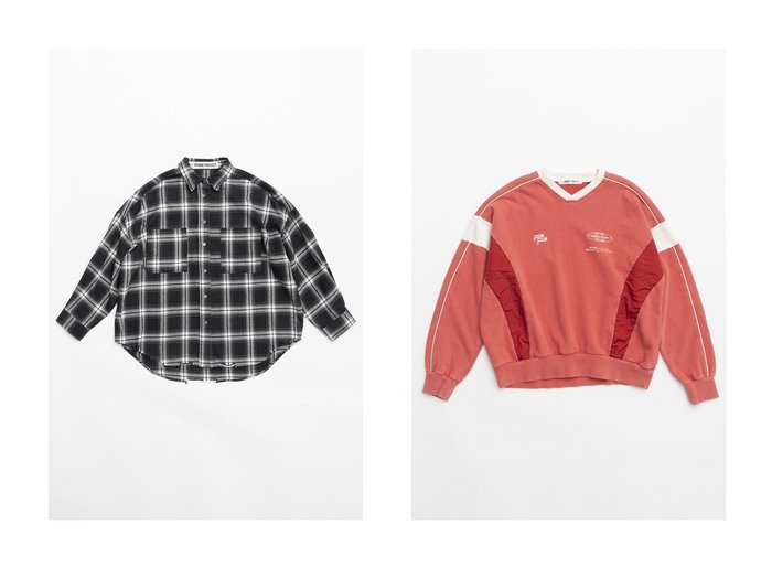 【PRANK PROJECT/プランク プロジェクト】のチェックオーバーシャツ/Checked Overshirt&レーシングスウェットシャツ/Racing Sweatshirt 【 人気通販 コーディネート通販】おすすめ！人気、トレンド、レディースファッションの通販    おすすめ人気トレンドファッション通販アイテム インテリア・キッズ・メンズ・レディースファッション・服の通販 founy(ファニー) https://founy.com/ ファッション Fashion レディースファッション WOMEN トップス・カットソー Tops/Tshirt シャツ/ブラウス Shirts/Blouses パーカ Sweats ロング / Tシャツ T-Shirts スウェット Sweat カットソー Cut and Sewn スポーティ Sporty スーツ Suit レース Race 切替 Switching NEW・新作・新着・新入荷 New Arrivals おすすめ Recommend インナー Inner カーゴパンツ Cargo Pants スリーブ Sleeve チェック Check チュール Tulle フェミニン Feminine ボトム Bottom ロング Long 羽織 Haori |ID:crp329100000199587