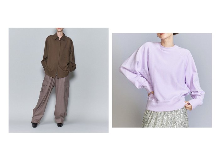 【BEAUTY&YOUTH / UNITED ARROWS/ビューティ&ユース ユナイテッドアローズ】の【別注】 Champion リバースウィーブ ラグランスウェットプルオーバー&6(ROKU) トロピカルクロス シャツ 【 人気通販 コーディネート通販】おすすめ！人気、トレンド、レディースファッションの通販    おすすめ人気トレンドファッション通販アイテム 人気、トレンドファッション・服の通販 founy(ファニー) ファッション Fashion レディースファッション WOMEN トップス・カットソー Tops/Tshirt シャツ/ブラウス Shirts/Blouses パーカ Sweats プルオーバー Pullover スウェット Sweat A/W・秋冬 Aw・Autumn/Winter・Fw・Fall-Winter インナー Inner シンプル Simple 羽織 Haori 秋 Autumn/Fall 今季 This Season スパンコール Sequins スリーブ Sleeve トレンド Trend トレーナー Trainer 定番 Standard ニューヨーク New York ボトム Bottom 別注 Special Order ワイド Wide 冬 Winter おすすめ Recommend |ID:crp329100000199634