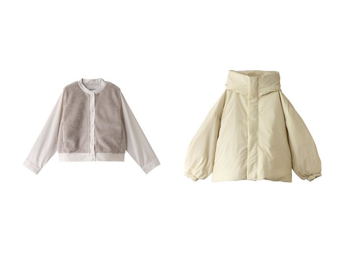 【MIDIUMISOLID/ミディウミソリッド】のboa switching blouson ブルゾン&hood down blouson ブルゾン 【アウター 人気通販 コーディネート通販】おすすめ！人気、トレンド、レディースファッションの通販    おすすめ人気トレンドファッション通販アイテム 人気、トレンドファッション・服の通販 founy(ファニー) ファッション Fashion レディースファッション WOMEN アウター Coat Outerwear ジャケット Jackets ブルゾン Blouson/Jackets A/W・秋冬 Aw・Autumn/Winter・Fw・Fall-Winter ジャケット Jacket スタンド Stand スリーブ Sleeve ダウン Down バルーン Balloon ブルゾン Blouson NEW・新作・新着・新入荷 New Arrivals インナー Inner カーディガン Cardigan ドッキング Docking ベスト Vest 冬 Winter 秋 Autumn/Fall |ID:crp329100000199649