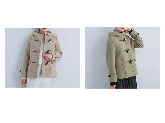 【green label relaxing / UNITED ARROWS/グリーンレーベル リラクシング / ユナイテッドアローズ】の【WEB限定】ショート ダッフルコート 【アウター 人気通販 コーディネート通販】おすすめ！人気、トレンド、レディースファッションの通販    おすすめ人気トレンドファッション通販アイテム 人気、トレンドファッション・服の通販 founy(ファニー) 　ファッション　Fashion　レディースファッション　WOMEN　アウター　Coat Outerwear　コート　Coats　ダッフルコート　Duffle Coats　秋　Autumn/Fall　コンパクト　Compact　ショート　Short　シンプル　Simple　ストレート　Straight　ダッフルコート　Duffel Coat　定番　Standard　ボトム　Bottom　メルトン　Melton　ロング　Long　冬　Winter　おすすめ　Recommend　エレガント 上品　Elegant　|ID:crp329100000199658