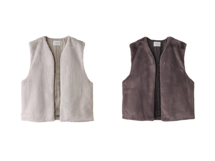 【MIDIUMISOLID/ミディウミソリッド】のfur vest ベスト 【トップス、カットソー 人気通販 コーディネート通販】おすすめ！人気、トレンド、レディースファッションの通販    おすすめ人気トレンドファッション通販アイテム 人気、トレンドファッション・服の通販 founy(ファニー) ファッション Fashion レディースファッション WOMEN トップス・カットソー Tops/Tshirt ニット Knit Tops ベスト/ジレ Gilets/Vests プルオーバー Pullover シンプル Simple フェイクファー Faux Fur ベスト Vest ベーシック Basic NEW・新作・新着・新入荷 New Arrivals |ID:crp329100000199681