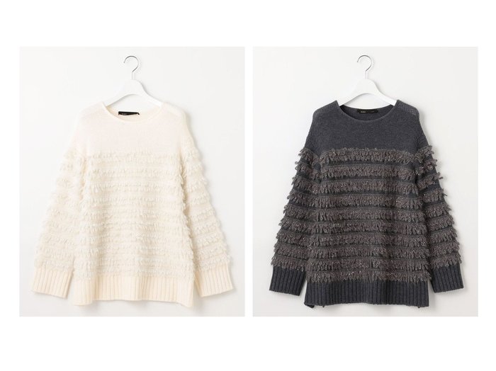 【JIYU-KU/自由区】の【PREMIUM KNIT COLLECTION】スパンコールコンビ ニット 【トップス、カットソー 人気通販 コーディネート通販】おすすめ！人気、トレンド、レディースファッションの通販    おすすめ人気トレンドファッション通販アイテム 人気、トレンドファッション・服の通販 founy(ファニー) ファッション Fashion レディースファッション WOMEN トップス・カットソー Tops/Tshirt ニット Knit Tops NEW・新作・新着・新入荷 New Arrivals A/W・秋冬 Aw・Autumn/Winter・Fw・Fall-Winter コンビ Combination シンプル Simple スパンコール Sequins セーター Sweater ボトム Bottom ボーダー Border モヘア Mohair リラックス Relax ループ Loop |ID:crp329100000199688