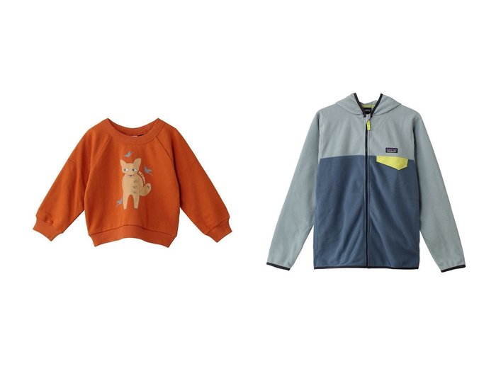 【patagonia / KIDS/パタゴニア】の【KIDS】クルースウェットシャツ&【KIDS】マイクロDスナップTジャケット 【KIDS】子供服のおすすめ！人気トレンド・キッズファッションの通販    おすすめ人気トレンドファッション通販アイテム 人気、トレンドファッション・服の通販 founy(ファニー) 　ファッション　Fashion　キッズファッション　KIDS　アウター　Coat Outerwear /Kids　トップス・カットソー　Tops/Tees/Kids　インナー　Inner　ジャケット　Jacket　ブロック　Block　冬　Winter　NEW・新作・新着・新入荷　New Arrivals　秋　Autumn/Fall　プリント　Print　|ID:crp329100000199972