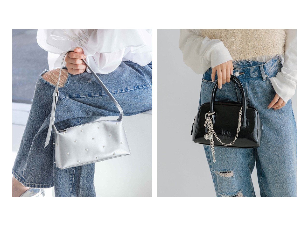 【LOWRYS FARM/ローリーズファーム】のパールツキショルダーBAG&ウォレットチェーン 【プチプライス、格安、低価格 人気通販 コーディネート通販】おすすめ！人気、トレンド、レディースファッションの通販 おすすめ人気トレンドファッション通販アイテム インテリア・キッズ・メンズ・レディースファッション・服の通販 founy(ファニー) 　ファッション　Fashion　レディースファッション　WOMEN　バッグ　Bag　ギャザー　Gather　スマホ　Smartphone　チャーム　Charm　ポケット　Pocket　トレンド　Trend　ゴールド系　Gold　ブラック系　Black　|ID:crp329100000200052