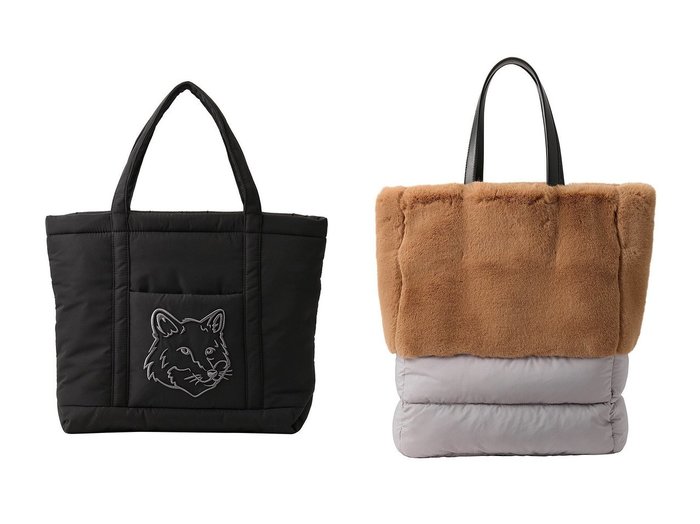 【MAISON KITSUNE/メゾン キツネ】の【UNISEX】FOX HEAD パファーミディアムトートバッグ&【PLAIN PEOPLE/プレインピープル】の【MOLLIOLLI】トートバッグ 【バッグ・鞄 人気通販 コーディネート通販】おすすめ！人気、トレンド、レディースファッションの通販 おすすめ人気トレンドファッション通販アイテム 人気、トレンドファッション・服の通販 founy(ファニー) ファッション Fashion レディースファッション WOMEN バッグ Bag ユニセックス Unisex コンパクト Compact フォックス Fox フォルム Form ポケット Pocket NEW・新作・新着・新入荷 New Arrivals ドッキング Docking ビジネス 仕事 通勤 Business |ID:crp329100000200176