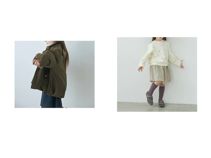 【green label relaxing / UNITED ARROWS / KIDS/グリーンレーベルリラクシング】の【別注】TJ バルーンスカート キッズ 100cm-130cm&【別注】コーデュロイ パファージャケット キッズ 100cm-130cm 【KIDS】子供服のおすすめ！人気トレンド・キッズファッションの通販 おすすめ人気トレンドファッション通販アイテム 人気、トレンドファッション・服の通販 founy(ファニー) ファッション Fashion キッズファッション KIDS ウォーム Worm 秋 Autumn/Fall コーデュロイ Corduroy フォルム Form フラット Flat ブルゾン Blouson ポケット Pocket 別注 Special Order 冬 Winter 2024年 2024 2024-2025秋冬・A/W Aw/Autumn/Winter/Fw/Fall/2024-2025 ショート Short スウェット Sweat タフタ Taffeta ダウン Down トレンド Trend バルーン Balloon |ID:crp329100000200240