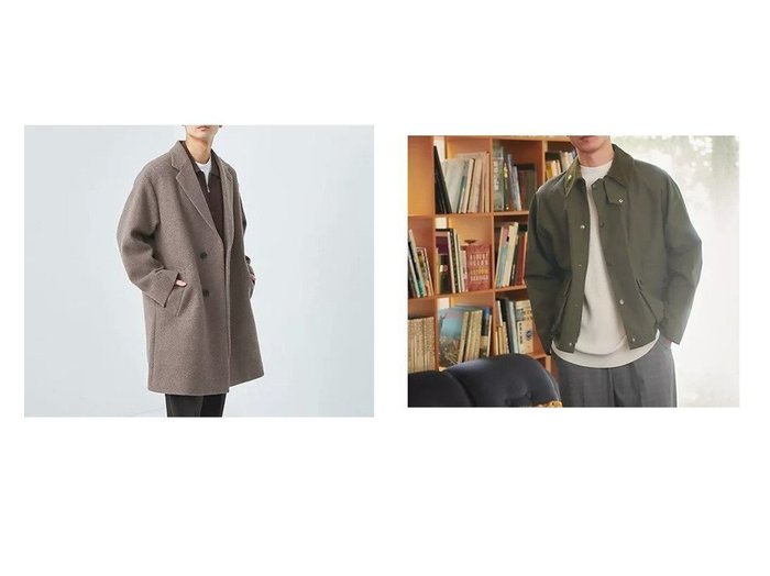 【green label relaxing / UNITED ARROWS / MEN/グリーンレーベルリラクシング】の【別注】GLR トランスポート ビデイル ジャケット&SENTDALE WOOL チェスターコート 【MEN】おすすめ！人気トレンド・男性、メンズ ファッションの通販 おすすめ人気トレンドファッション通販アイテム 人気、トレンドファッション・服の通販 founy(ファニー) 　ファッション　Fashion　メンズファッション　MEN　インナー　Inner　スポーツ　Sports　チェスターコート　Chester Coat　チェック　Check　メルトン　Melton　おすすめ　Recommend　|ID:crp329100000200249