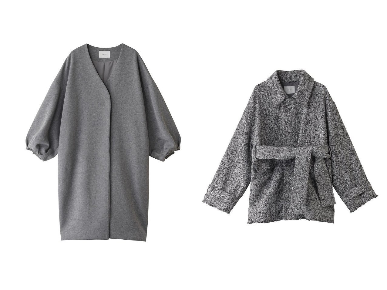 【MANOF/マノフ】のDOUBLE KNIT COAT コート&TWEED MIDI COAT コート/ブルゾン 【アウター 人気通販 コーディネート通販】おすすめ！人気、トレンド、レディースファッションの通販  おすすめ人気トレンドファッション通販アイテム インテリア・キッズ・メンズ・レディースファッション・服の通販 founy(ファニー) 　ファッション　Fashion　レディースファッション　WOMEN　アウター　Coat Outerwear　コート　Coats　ブルゾン　Blouson/Jackets　シンプル　Simple　スリーブ　Sleeve　ロング　Long　NEW・新作・新着・新入荷　New Arrivals　グレー系　Gray　ブラック系　Black　|ID:crp329100000200330