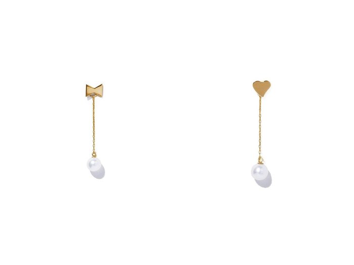 【les bonbon/ルボンボン】のtie pearl ピアス(片耳用)&coeur pearl ピアス(片耳用) 【アクセサリー、ジュエリー 人気通販 コーディネート通販】おすすめ！人気、トレンド、レディースファッションの通販  おすすめ人気トレンドファッション通販アイテム 人気、トレンドファッション・服の通販 founy(ファニー) 　ファッション　Fashion　レディースファッション　WOMEN　ジュエリー　Jewelry　リング　Rings　イヤリング　Earrings　イヤリング　Earrings　ジャケット　Jacket　スタイリッシュ　Stylish　チェーン　Chain　パール　Pearl　モチーフ　Motif　リボン　Ribbon　リュクス　Luxe　NEW・新作・新着・新入荷　New Arrivals　片耳　One Ear　|ID:crp329100000200371